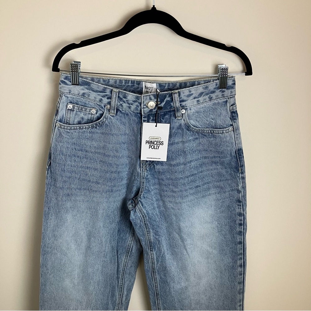 NWT Nordstrom Princess Polly Serenitia Mid Rise Relaxed Jeans Light Wash Size 4 - Picture 3 of 12